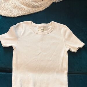 Re/Done Kids Cream Short Sleeve Tee